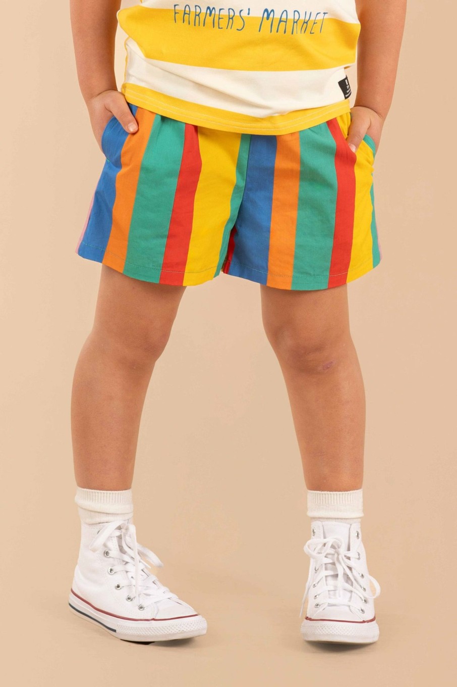 Child [2-14] Rock Your Baby Bottoms | Rock Your Baby Rainbow Stripes Shorts