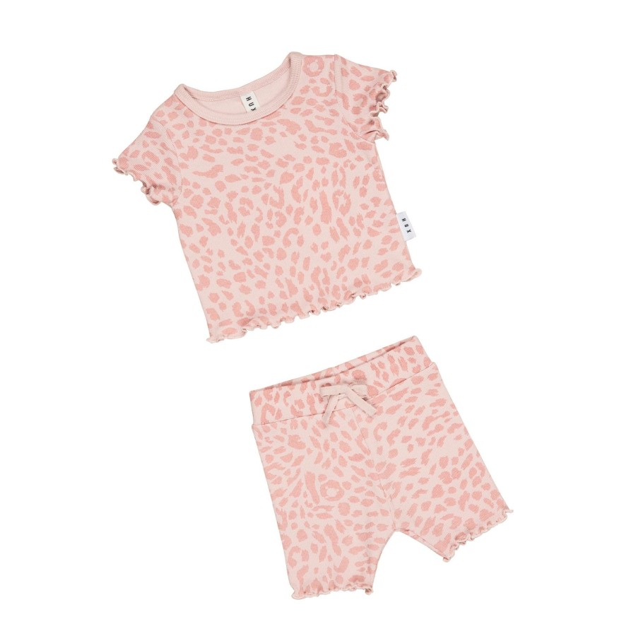 Baby [0-23M] Huxbaby Bottoms | Huxbaby Animal Rib Tee And Short Set