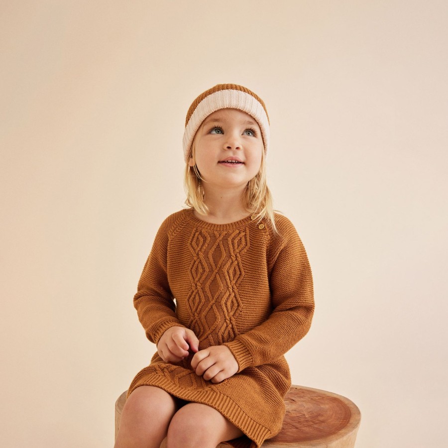 Child [2-14] Wilson & Frenchy Knitwear | Wilson And Frenchy Knitted Cable Dress - Spice