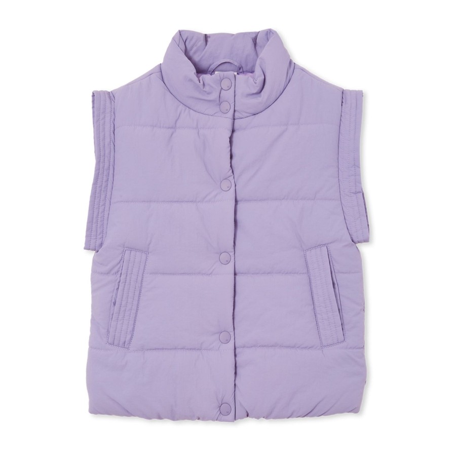 Baby [0-23M] Milky Outerwear | Milky Puffer Vest - Lilac