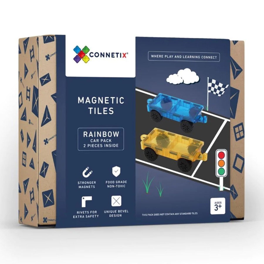 Play + Learn Connetix Magnet Play | Connetix Tiles - 2 Piece Car Set