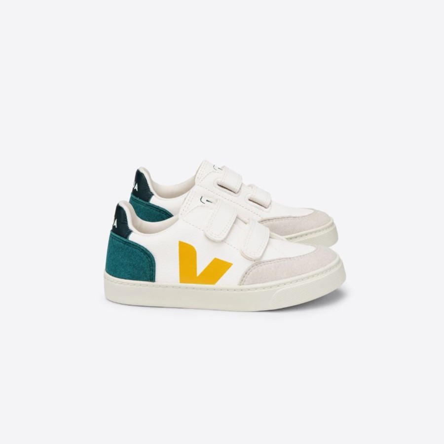 Child [2-14] Veja Footwear | Veja V-12 Velcro Leather - Multico/Brittany