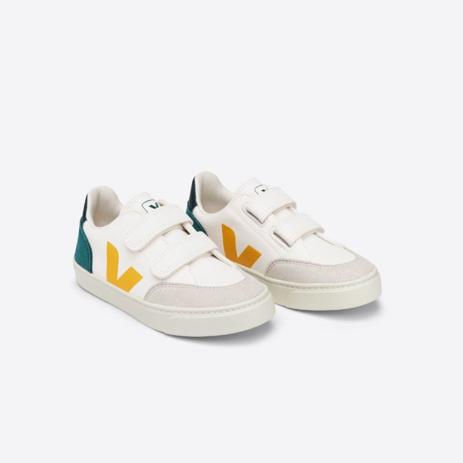 Child [2-14] Veja Footwear | Veja V-12 Velcro Leather - Multico/Brittany