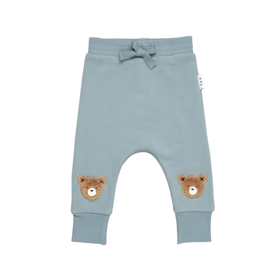 Child [2-14] Huxbaby Bottoms | Huxbaby Furry Huxbear Knee Drop Crotch Pant - Teal