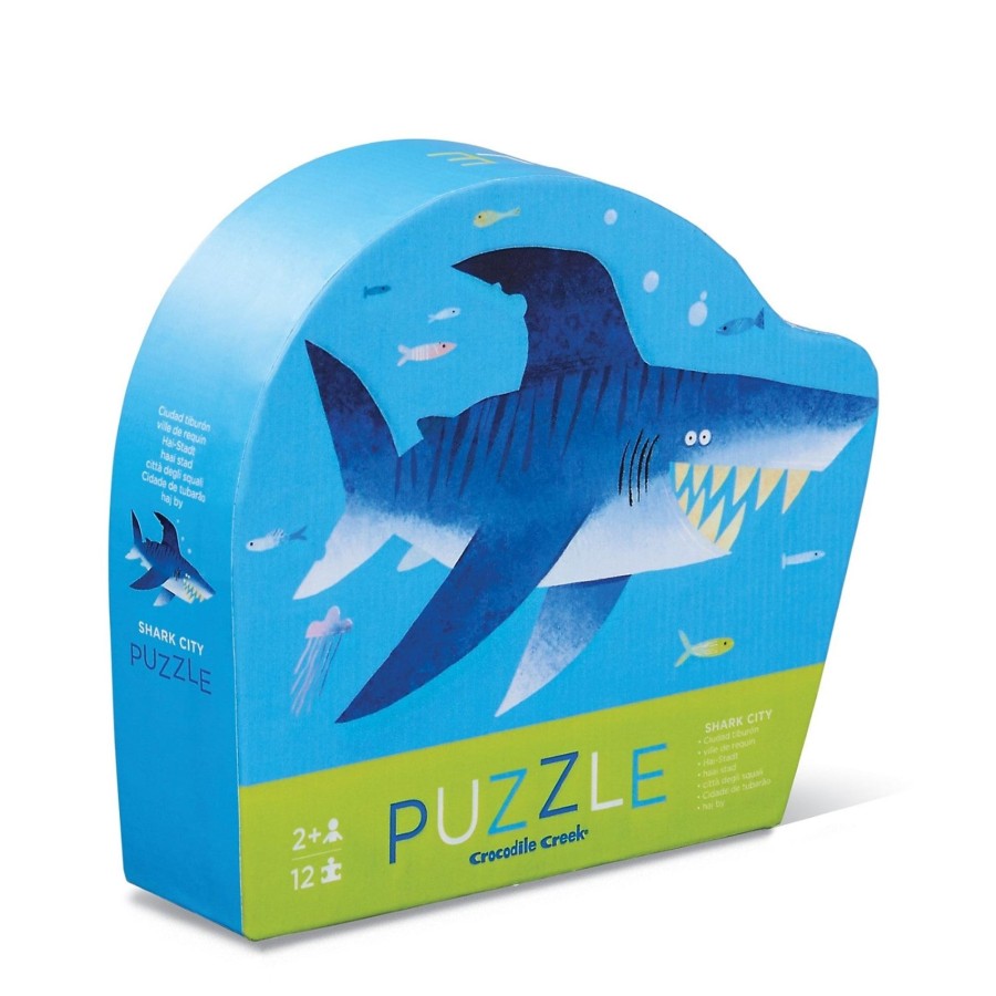 Play + Learn Crocodile Creek Puzzles | Mini Puzzle 12 Piece - Shark City