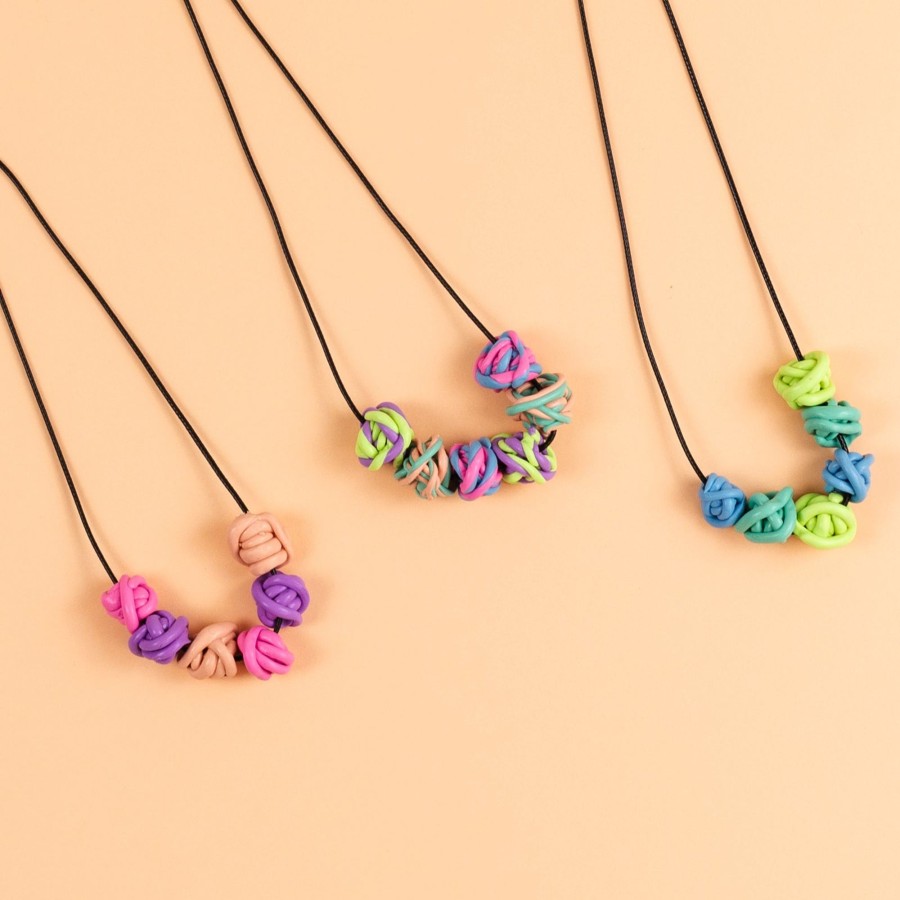 Play + Learn Tiger Tribe Craft | Jewellery Design Kit - Twisty Beads Necklaces