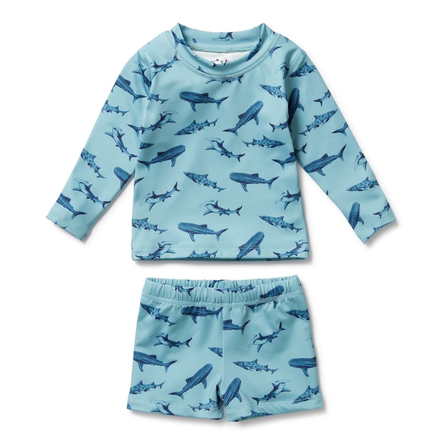 Child [2-14] Wilson & Frenchy Swim | Wilson And Frenchy Rashie Swim Set Sharky