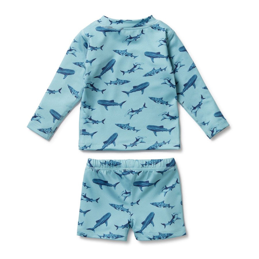 Child [2-14] Wilson & Frenchy Swim | Wilson And Frenchy Rashie Swim Set Sharky