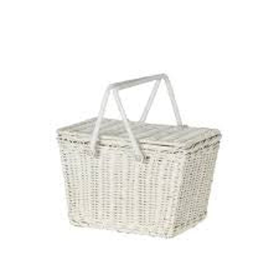 Play + Learn Olli Ella Dolls + Accessories | Olli Ella Rattan Piki Basket - White