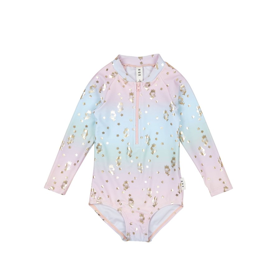 Child [2-14] Huxbaby Swim | Huxbaby Star Mermaid Zip Swimsuit