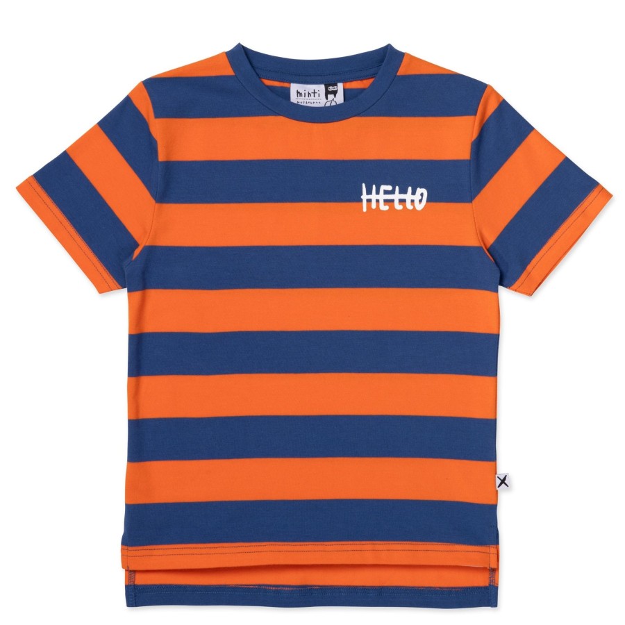 Child [2-14] Minti Tops | Minti Duo Tee - Orange/Midnight Stripe