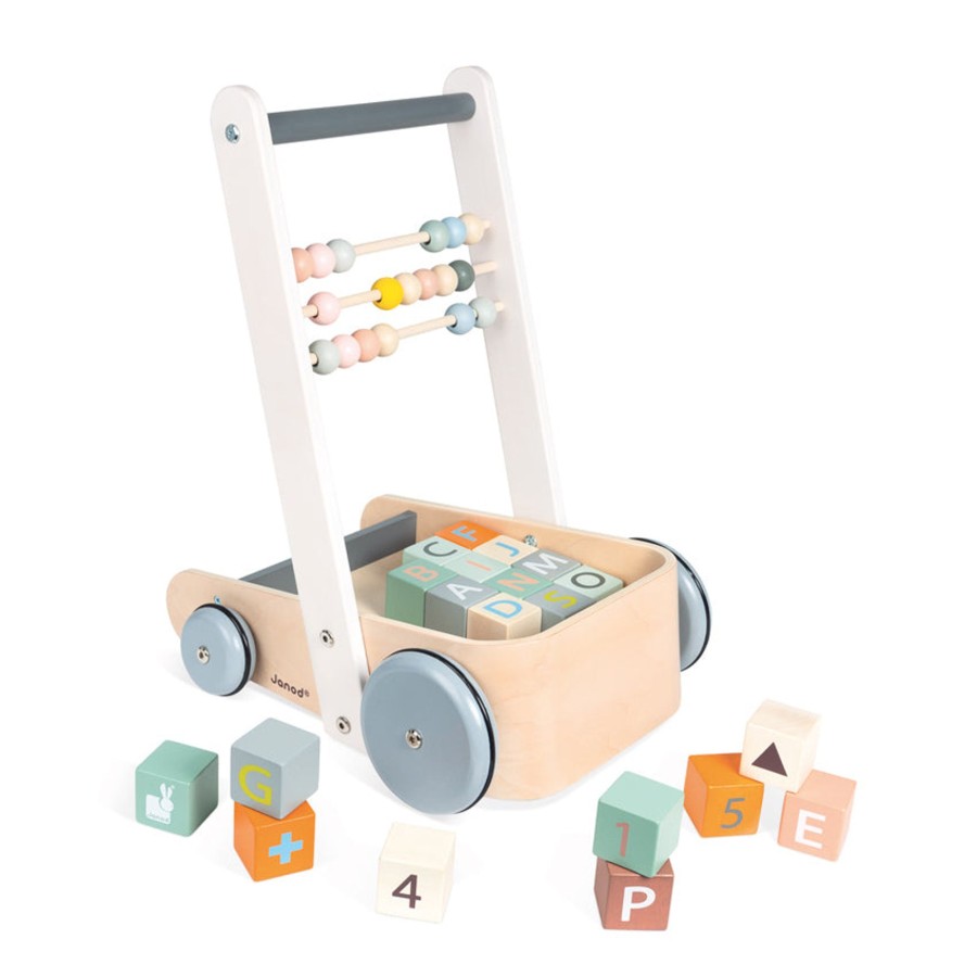 Baby [0-23M] Janod Wooden Toys | Janod - Cocoon Walker With Blocks