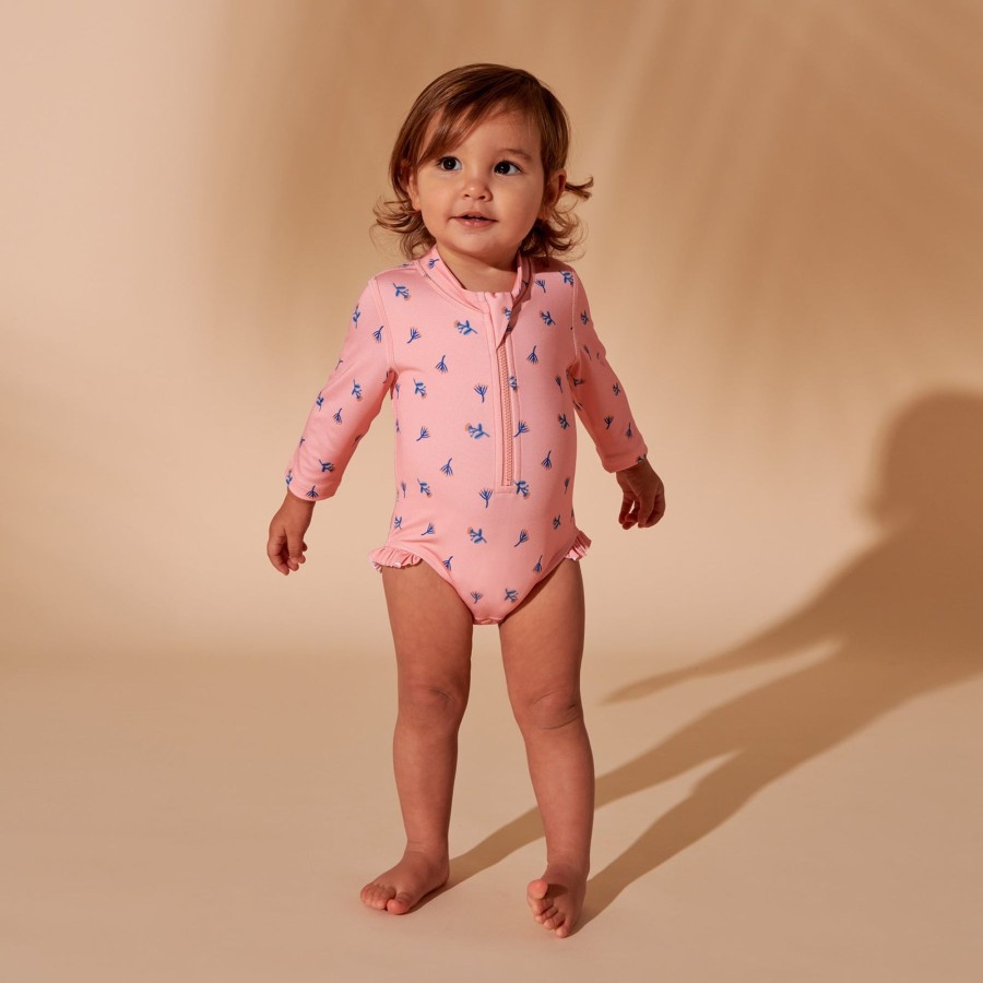 Baby [0-23M] Wilson & Frenchy Swim | Wilson And Frenchy Long Sleeve Swimsuit Little Flower