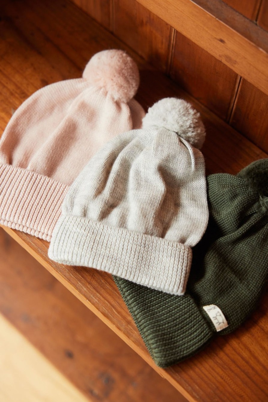 Baby [0-23M] Nature Baby Beanies | Nature Baby Alpine Pom Pom Beanie - Thyme