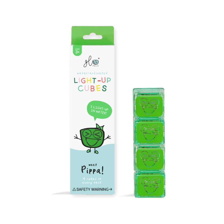 Play + Learn Glo Pals Small + Fun | Glo Pal Cubes 4 Pack - Pippa | Green