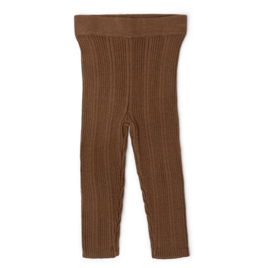 Child [2-14] Grown Knitwear | Grown Organic Ribbed Leggings - Espresso