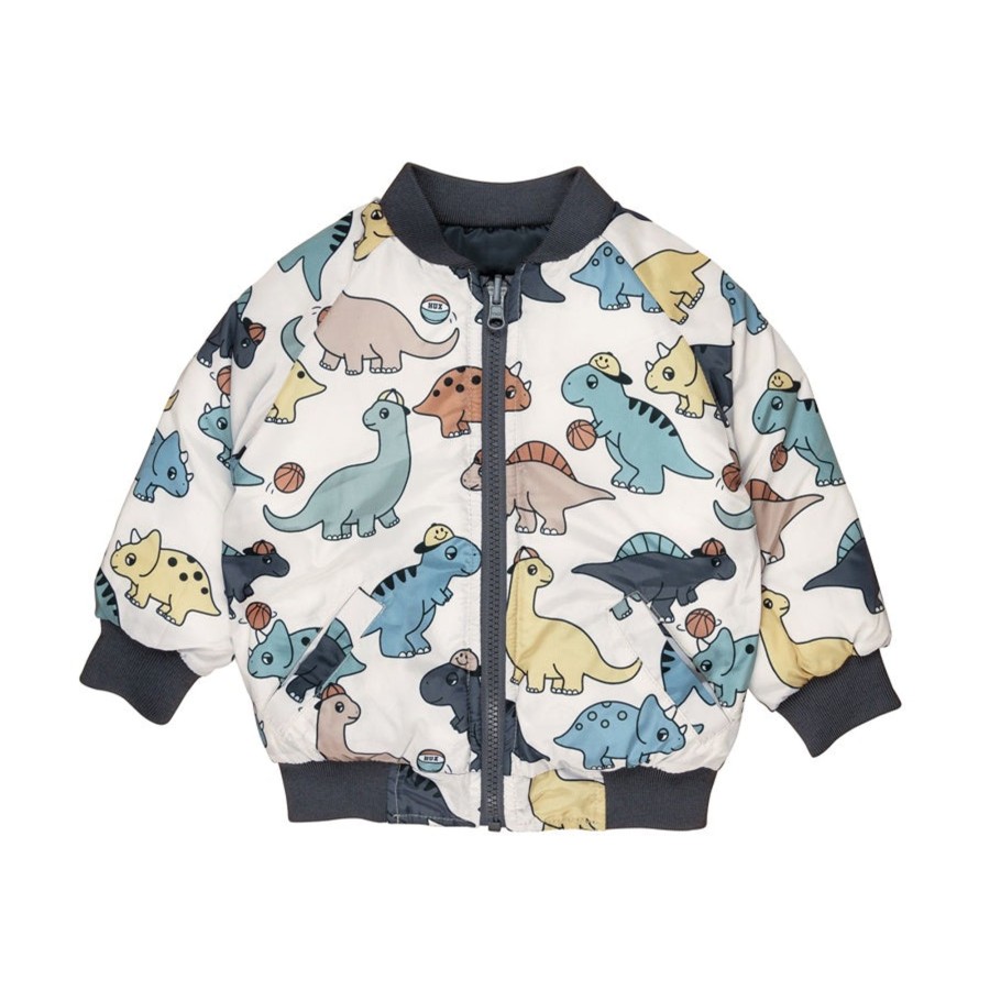 Baby [0-23M] Huxbaby Outerwear | Huxbaby Reversible Bomber - B-Ball Dino Print