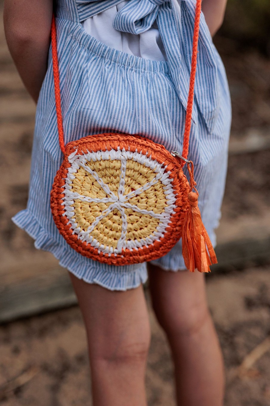 Child [2-14] Acorn Bags + Mealtime | Acorn Straw Bag - Orange