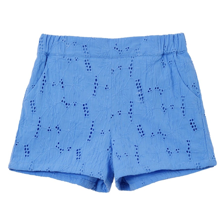 Child [2-14] Milky Bottoms | Milky Cornflower Broderie Short - Cornflower