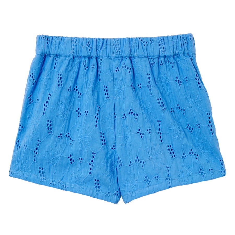 Child [2-14] Milky Bottoms | Milky Cornflower Broderie Short - Cornflower