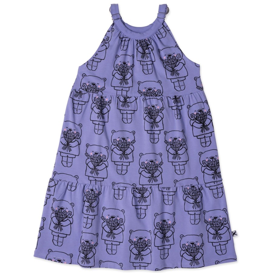 Child [2-14] Minti Dresses | Minti Bouquet Bear Dress - Purple