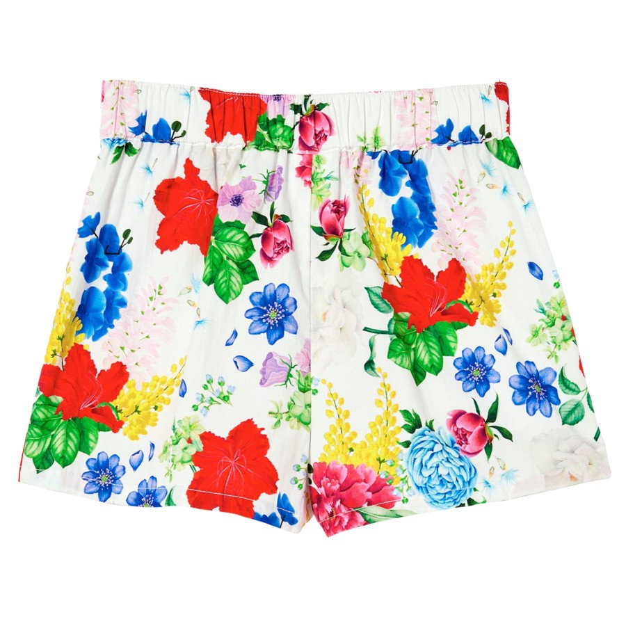 Child [2-14] Milky Bottoms | Milky Hibiscus Poplin Short - White