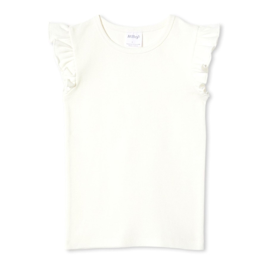 Child [2-14] Milky Tops | Milky Rib Tee - White