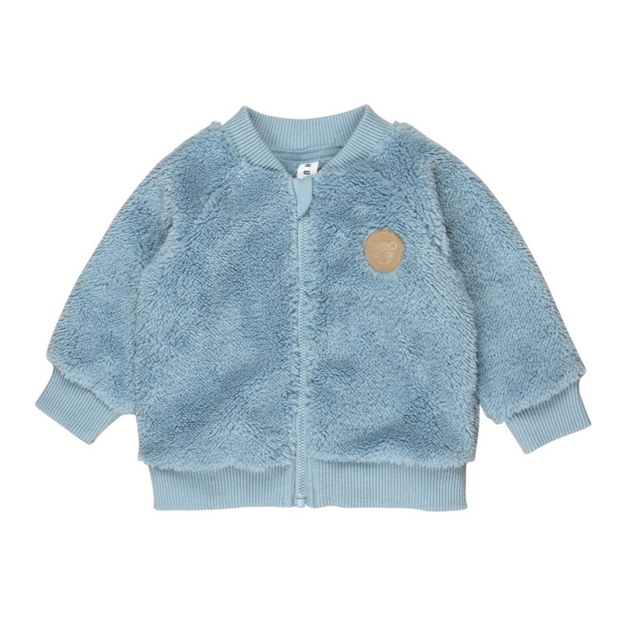 Baby [0-23M] Huxbaby Outerwear | Huxbaby Fur Jacket Rainbow Planet - Dusty Blue