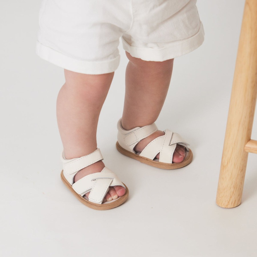 Baby [0-23M] Pretty Brave Footwear | Pretty Brave Baby Criss-Cross - Stone