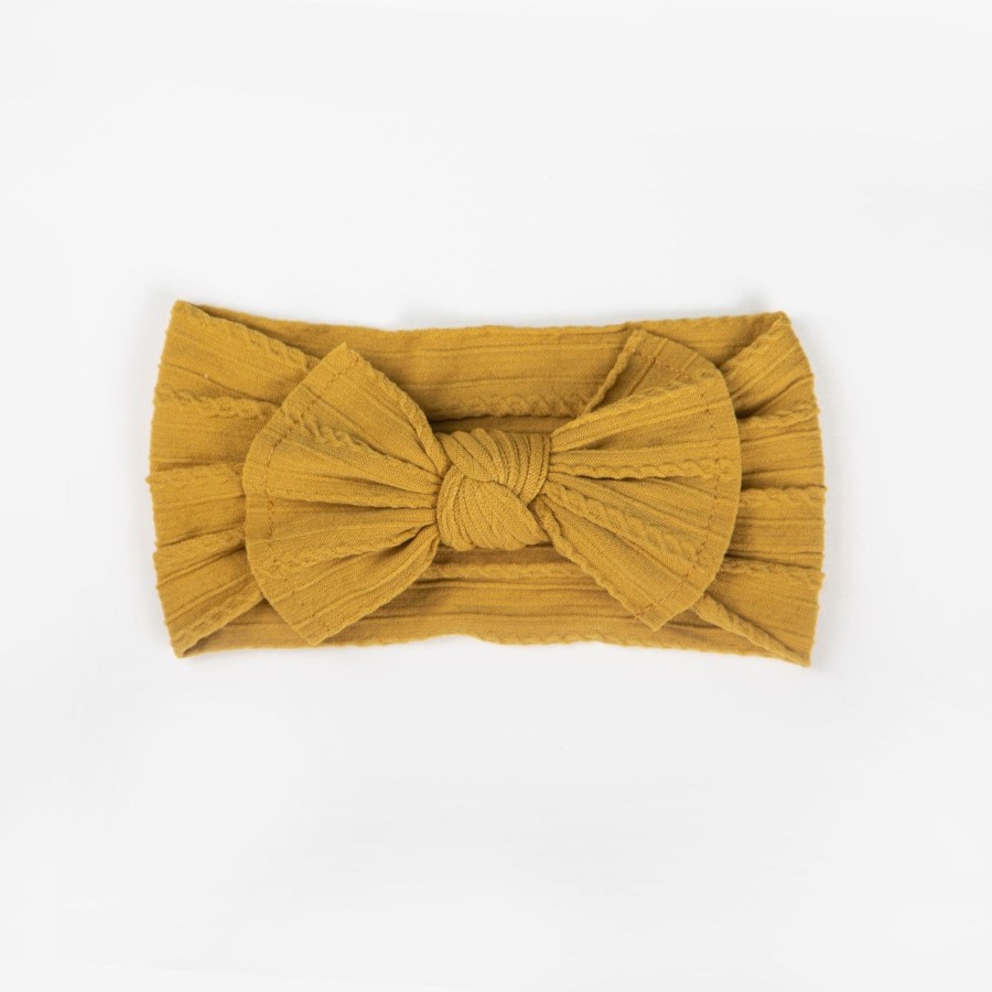 Child [2-14] Wild Kind Hair Accessories | Wild Kind Ayla Wide Bow Headband - Mustard