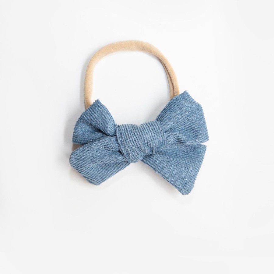 Child [2-14] Wild Kind Hair Accessories | Wild Kind Florence Cord Bow Headband - Dusty Blue