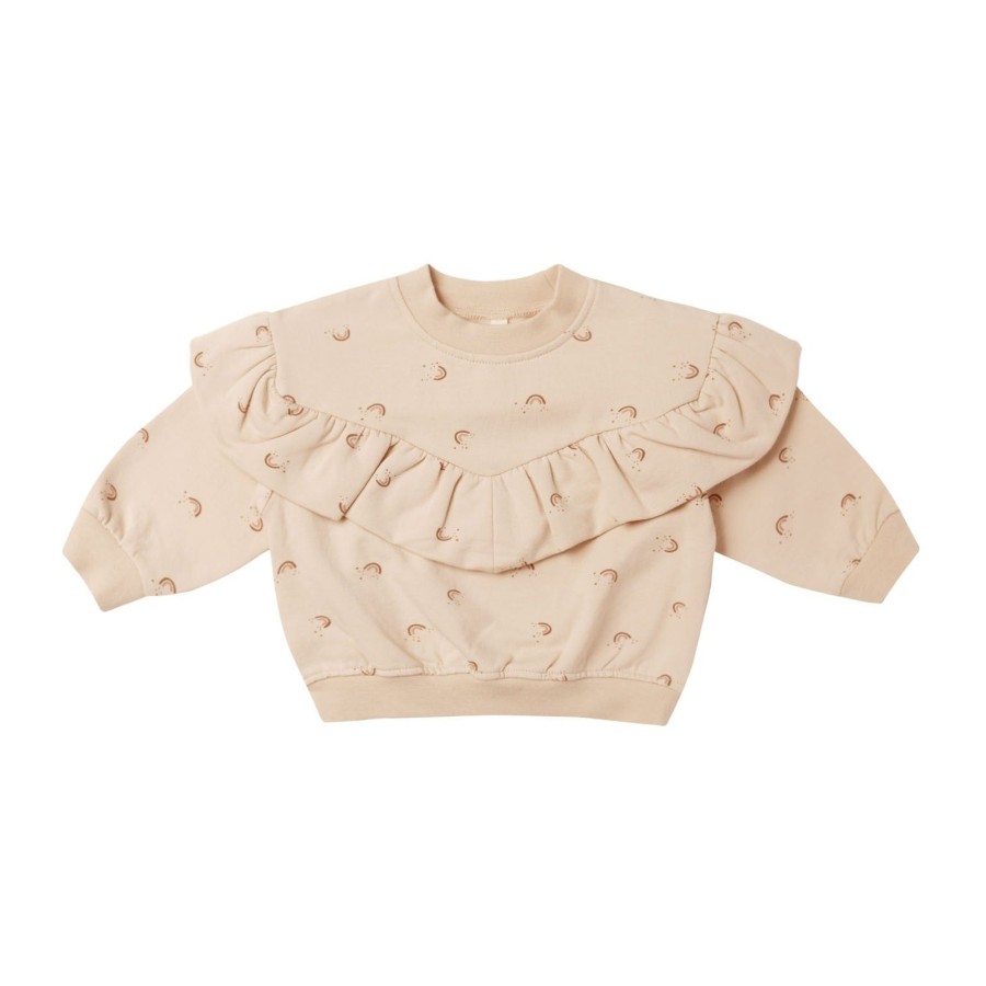 Baby [0-23M] Quincy Mae Jumpers | Quincy Mae Ruffle Fleece Sweatshirt - Rainbow