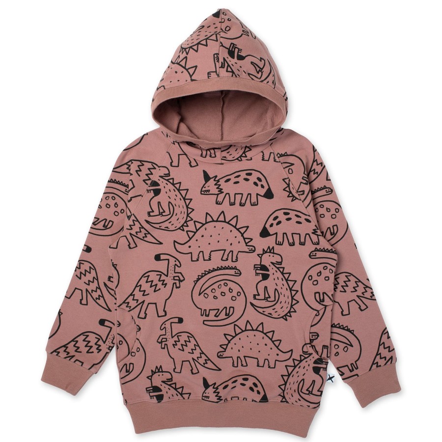 Baby [0-23M] Minti Jumpers | Minti Sketched Dinos Hood - Chocolate