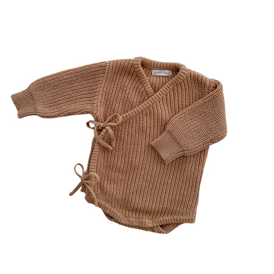 Baby [0-23M] Ziggy Lou Knitwear | Ziggy Lou - Kimono Romper | Maple Fleck