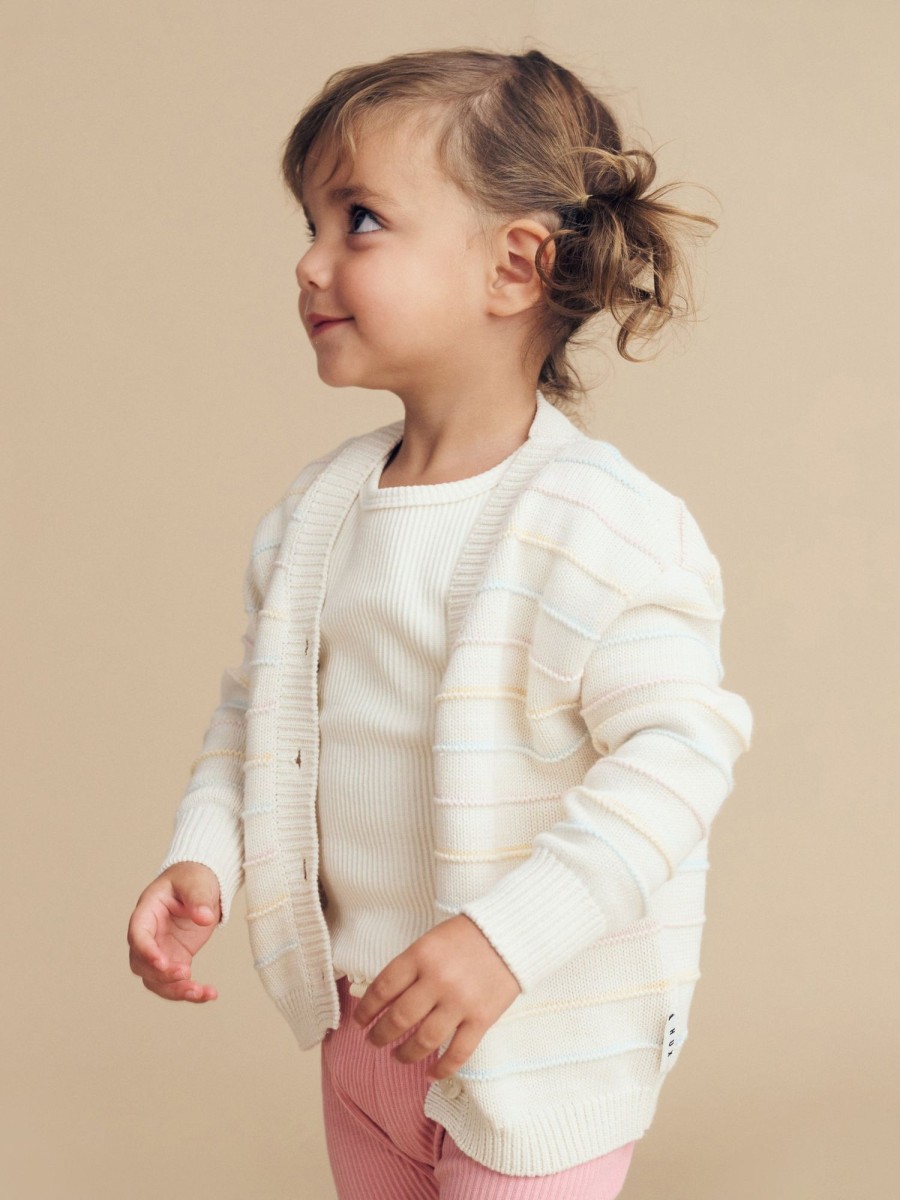 Baby [0-23M] Huxbaby Jumpers | Huxbaby Pastel Stripe Boxy Cardi