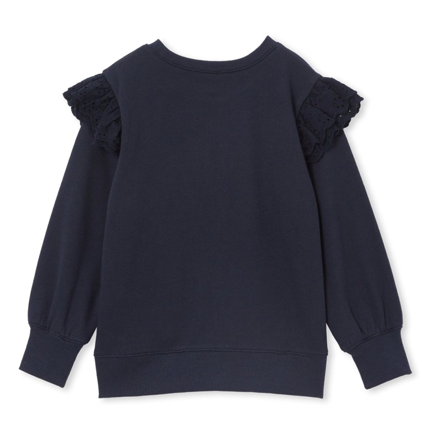 Child [2-14] Milky Jumpers | Milky Frill Knit Sweat - Navy