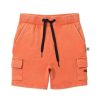 Child [2-14] Minti Bottoms | Minti Blasted Deluxe Cargo Short - Orange Wash