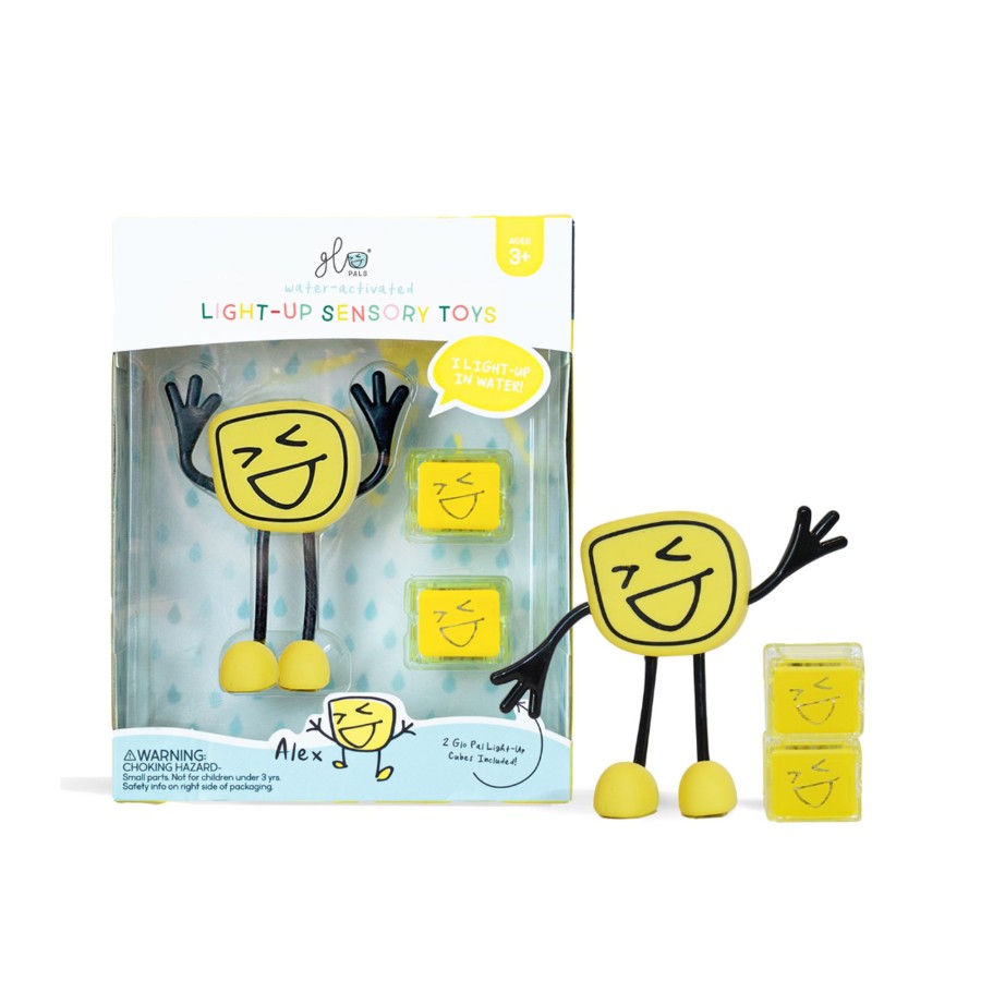 Play + Learn Glo Pals Bath Toys | Glo Pal Characters - Alex | Yellow