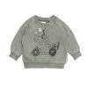 Child [2-14] Huxbaby Jumpers | Huxbaby Dino Racer Sweatshirt - Vintage Fern