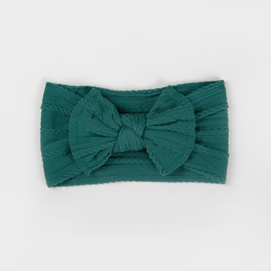 Baby [0-23M] Wild Kind Hair Accessories | Wild Kind Ayla Wide Bow Headband - Forest