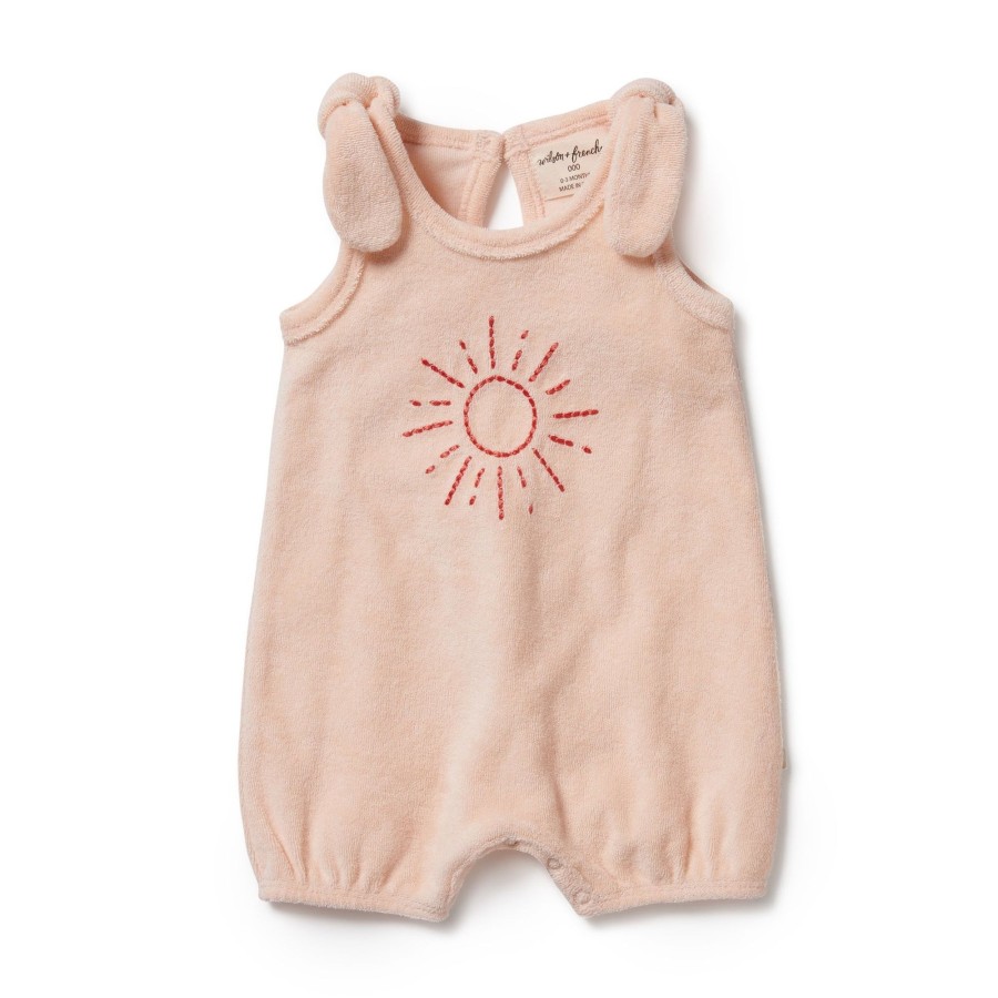 Baby [0-23M] Wilson & Frenchy All In One | Wilson And Frenchy Organic Terry Tie Playsuit Sunshine