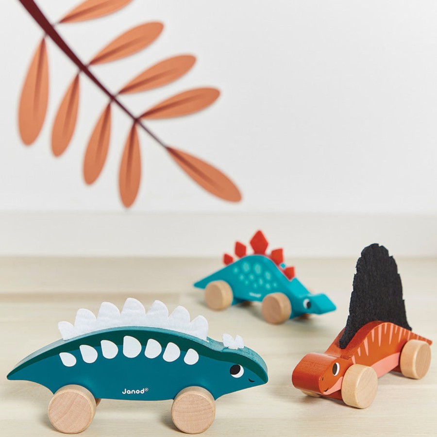 Play + Learn Janod Small + Fun | Janod - Dino Push-Alongs | Assorted