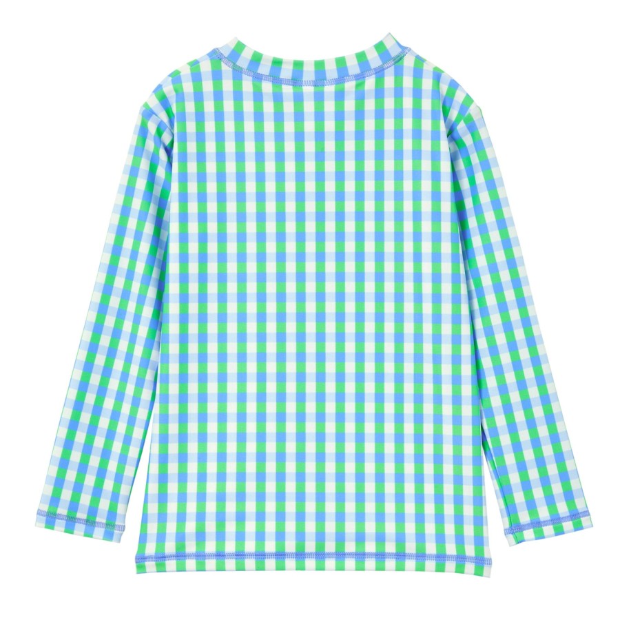 Baby [0-23M] Milky Swim | Milky Blue Gingham Rashie - Ice Blue