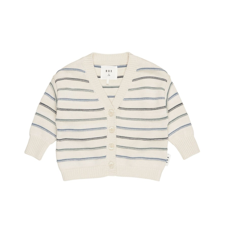 Baby [0-23M] Huxbaby Knitwear | Huxbaby Lake Stripe Boxy Cardi