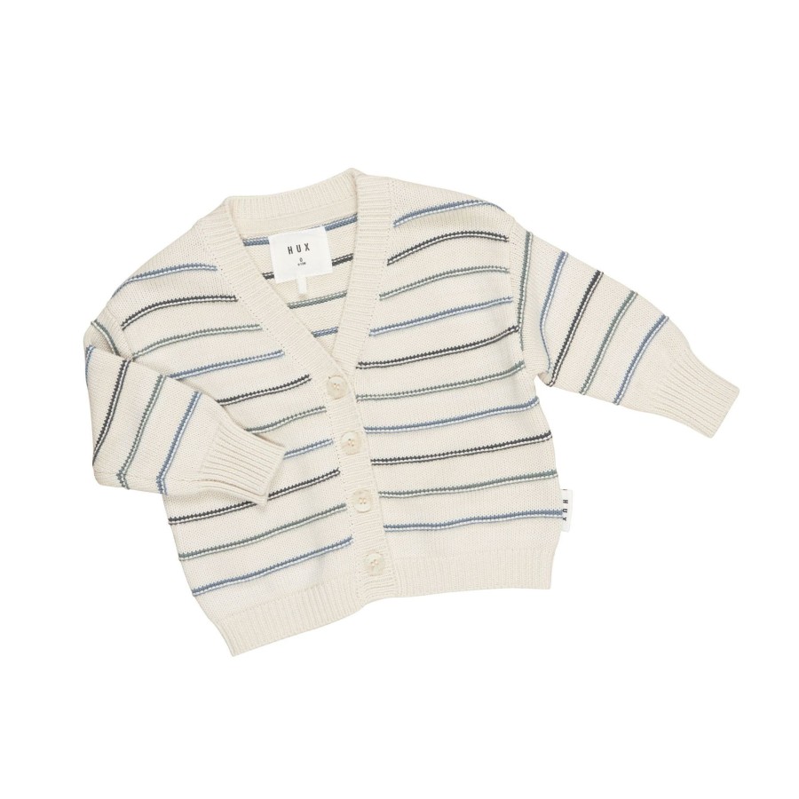 Baby [0-23M] Huxbaby Knitwear | Huxbaby Lake Stripe Boxy Cardi