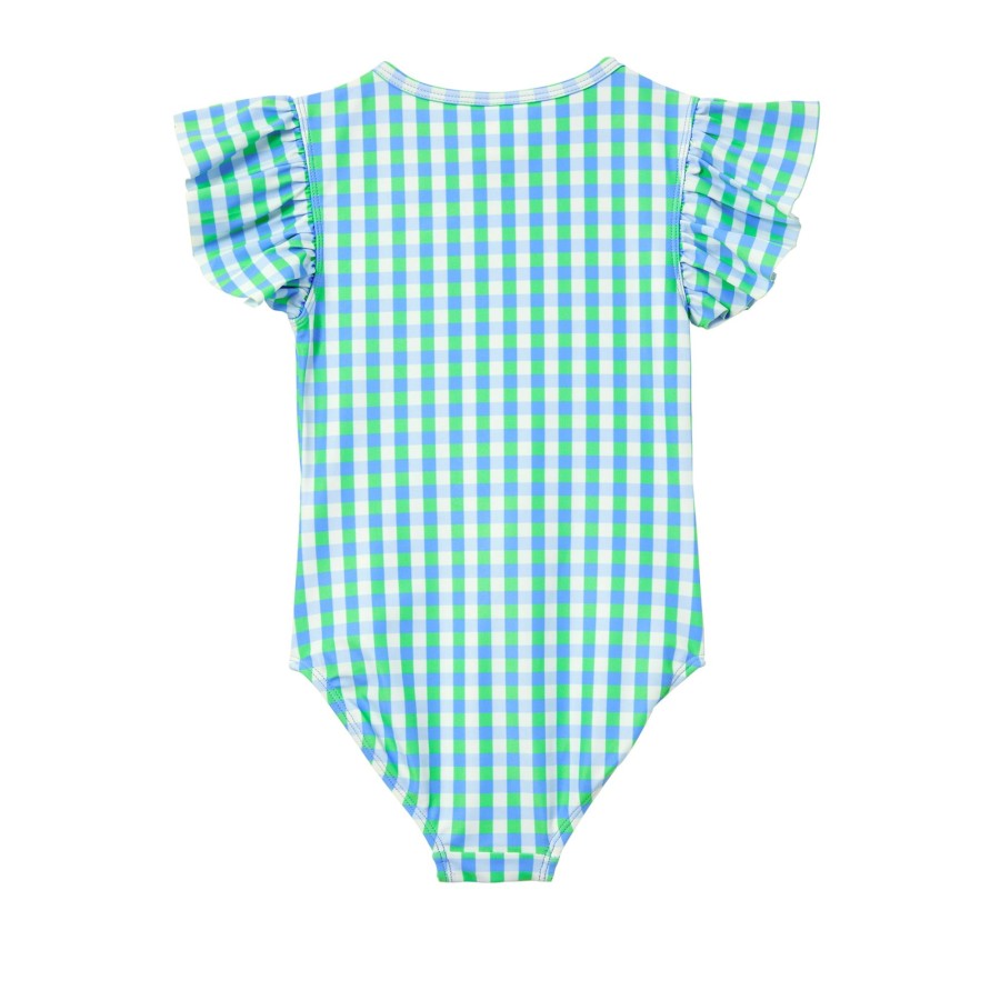 Baby [0-23M] Milky Swim | Milky Blue Gingham Swimsuit - Ice Blue