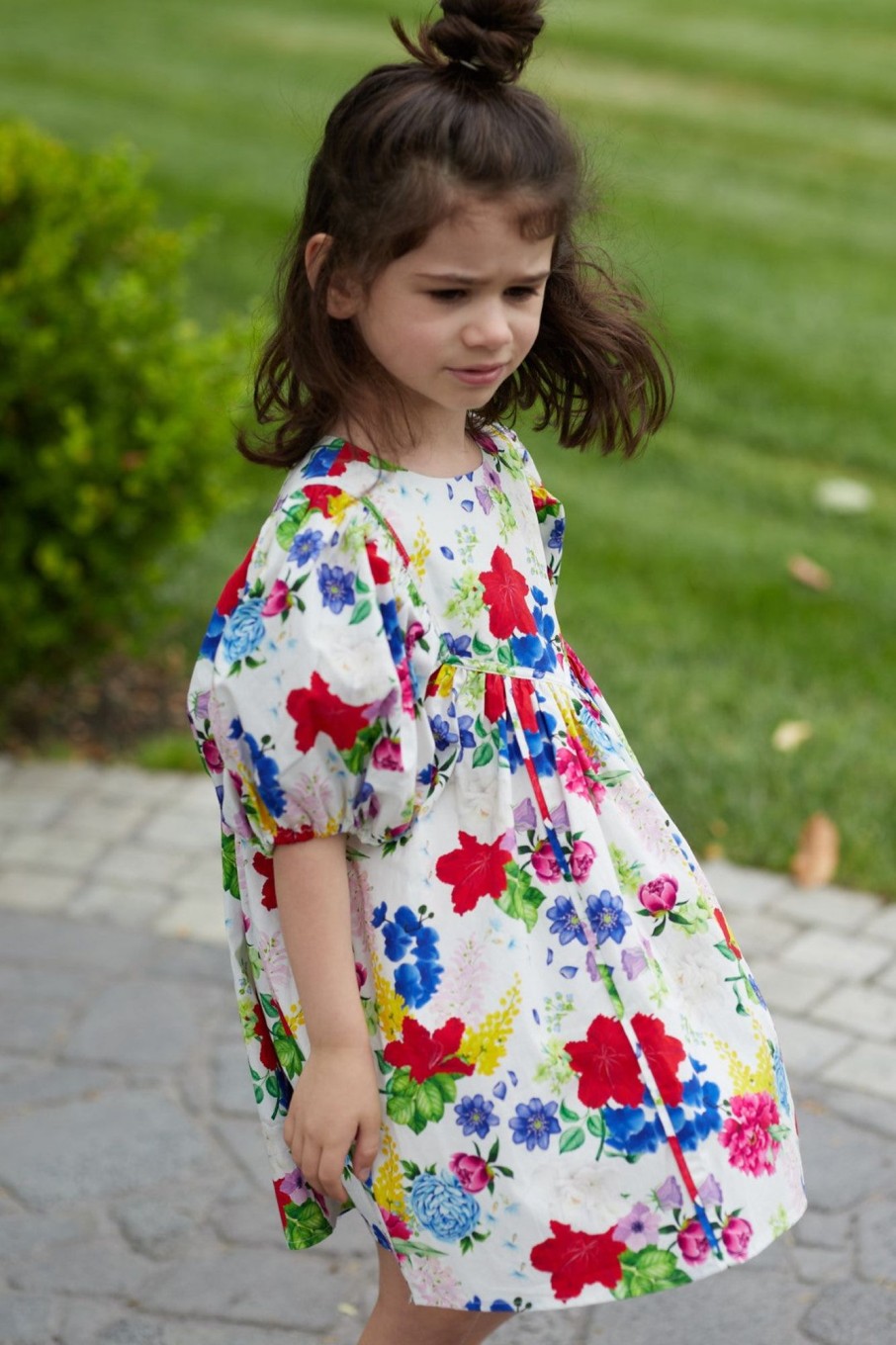 Child [2-14] Milky Dresses | Milky Hibiscus Poplin Dress - White