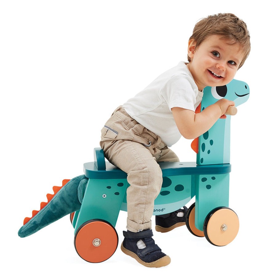 Play + Learn Janod Ride Ons + Push Alongs | Janod - Dino Ride On Portosaurus