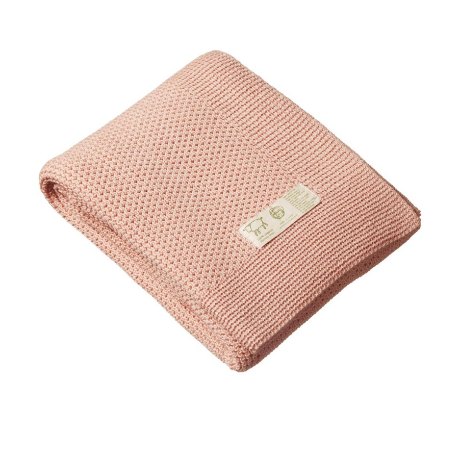 Baby [0-23M] Nature Baby Blankets | Nature Baby Merino Knit Bassinet Blanket - Rose Dust