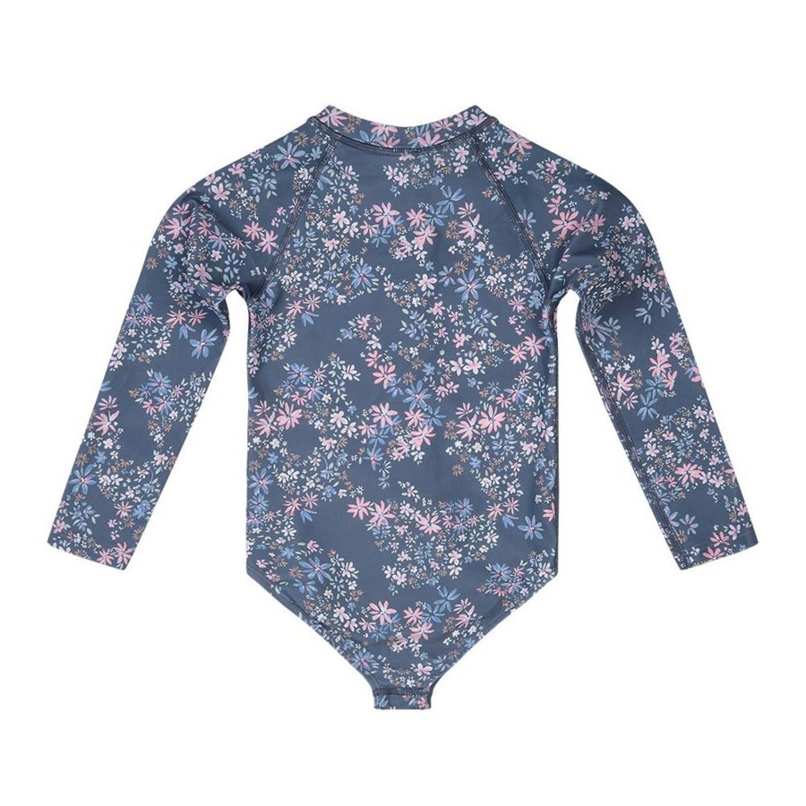 Child [2-14] Toshi Swim | Toshi Swim Kids Rashie Long Sleeve Half Zip - Big Blue